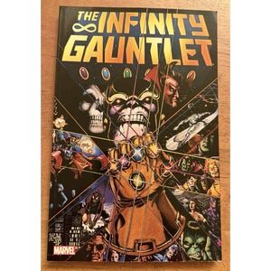 THE INFINITY GAUNTLET MARVEL COMICS PAPERBACK BOOK STARLIN AVENGERS X-MEN THANOS